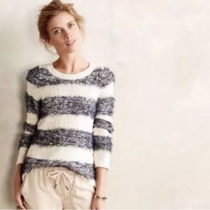 Anthropologie Tabitha eyelash striped pullover